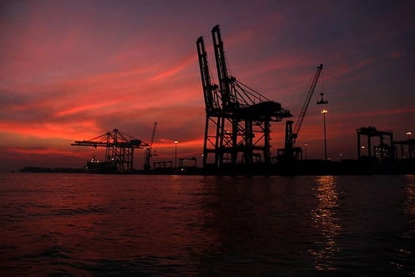 Vallarpadam Container Terminal at Night