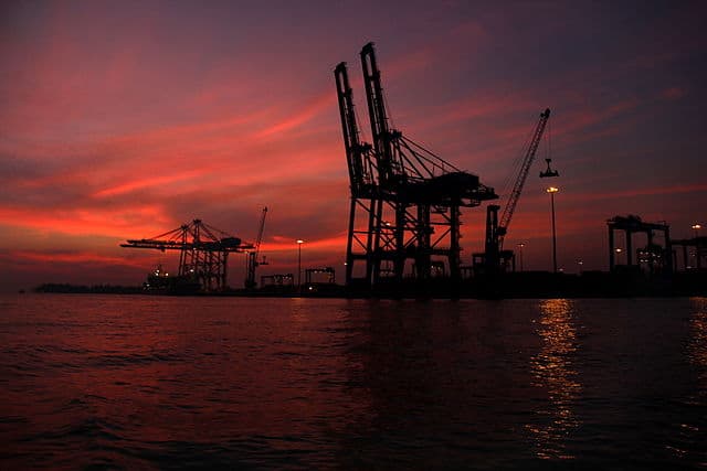 Vallarpadam Container Terminal at Night