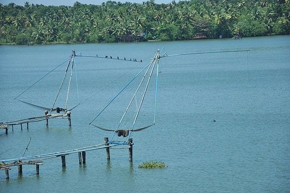 Chinese Fishing Nets at Ashtamudi Lake