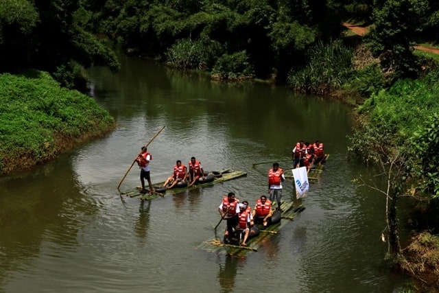 Bamboo Rafting along the River