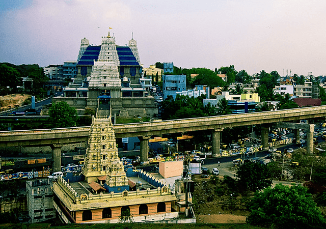 Bangalore city skyline and Cubbon Park