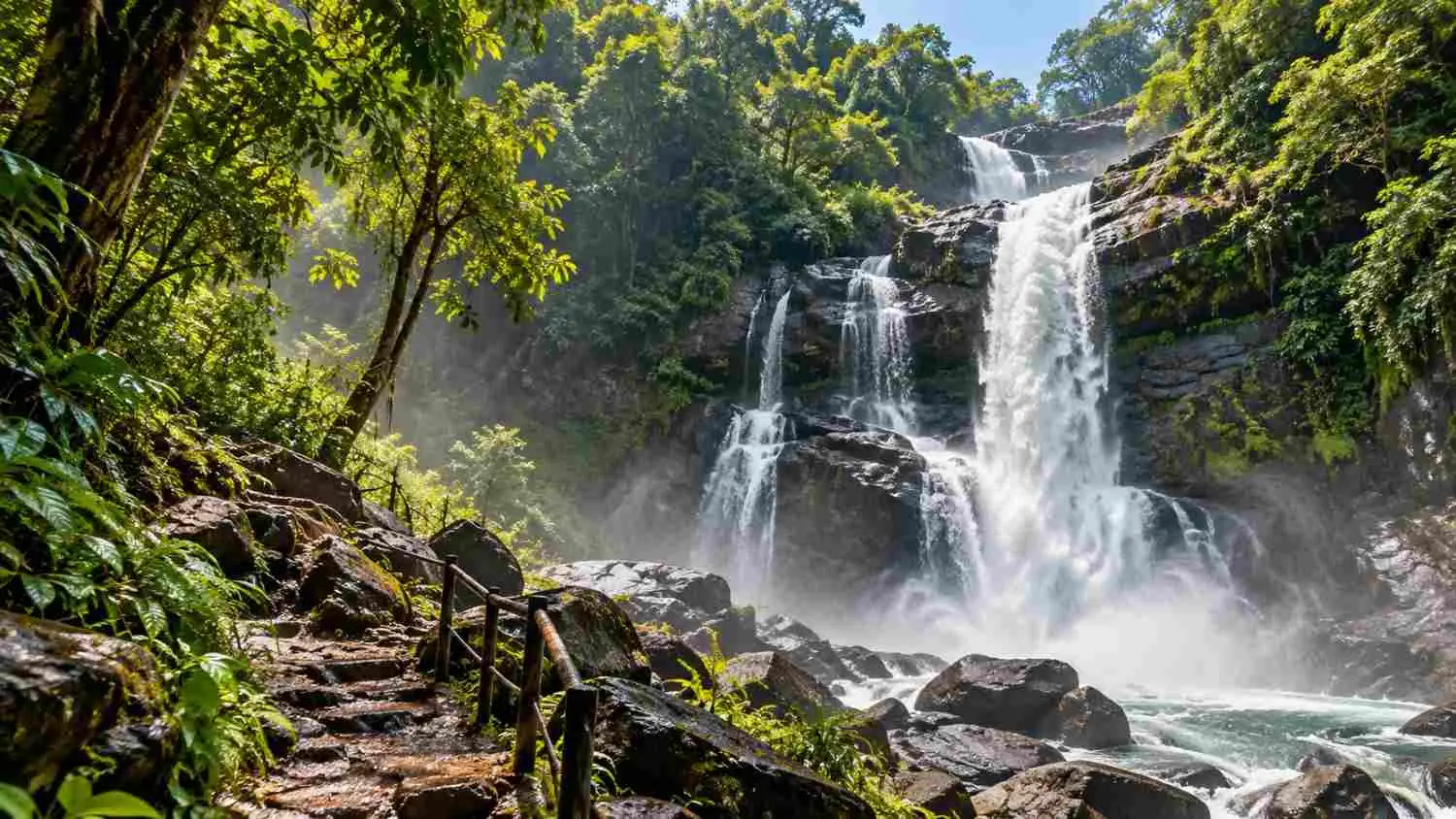 Walk Behind Cascades at Soochipara